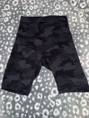 lululemon athletica Black/Grey Camo High-Rise Bike Shorts